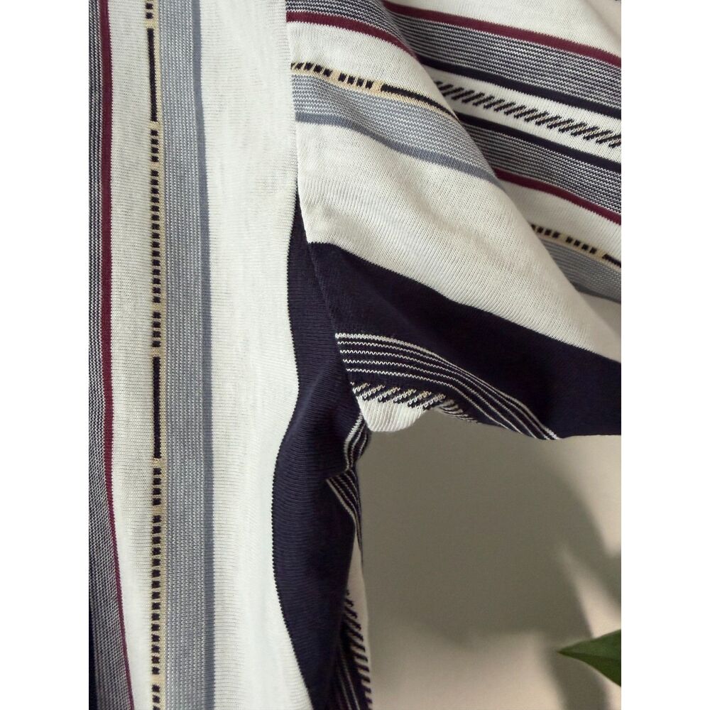 Vintage Late 90's Palmland Club Stripe Polo Golf Shirt Men's Small Navy/Maroon View 4